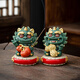 BOSSY Forbidden City Style Cultural Creation Lucky Stone Lion Good Things Happen Ornament Tea Pet Housewarming Wedding Birthday Company New Year Gift Brand New Upgraded Good Things Happen Pair + Base High-end Gift Box