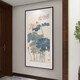 Explore Time Lotus Hanging Painting Living Room Corridor Aisle Vertical Mural New Chinese Style Entrance Entrance Ink Chinese Painting Retro Decorative Painting Jiaou Tu-A 70*140cm Imported solid wood frame + canvas + high-definition plexiglass