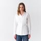 OVV2026 new spring and summer women's clothing, waist-cut, neat, soft, comfortable, long-sleeved casual shirt, frost white S