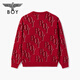 BOY LONDON New Year Pomegranate Red Contrast Letters Pullover 2026 Spring New Sweater N60000 Red L