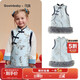 Keying GOWINBABY children's clothing girls vest dress warm and thickened 2025 winter new Chinese style girl dress baby girl skirt national style blue 100 (suitable for height 90cm-100cm)