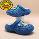 G.duck boys' clogs plus velvet sandals children's cotton slippers big children's baby cotton shoes non-slip warm sandals boys' sandals sapphire blue 34-35 shoe inner length about 21cm