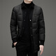 MAGIOPY light luxury high-end brand men's fashion new down jacket winter single-breasted lapel mid-length white duck down jacket black M 170