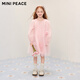 MiniPeace Children's Clothing Spring New Girls Dress FBFAG111S Crystal Rose Pink 110