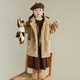 UTOUTO Big Ear Elephant Girls Small Polka Dot Skirt 2024 Winter New Style 2408012 Caramel Brown 100
