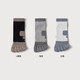 Ashinami five-finger socks men's sports terry bottom towel thickened autumn and winter split toe socks deodorant cotton socks short socks black-light gray-white M one size fits all 39-44 tube height about 8C