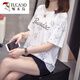 啄木鸟（TUCANO）短袖t恤女韩版胖妹妹百搭显瘦遮肚子上衣加大码胖mm夏装新款印花 9928灰色 3XL 160-180斤