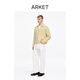 ARKET Men's Cotton Loose Zipper Long Sleeve Knitted Jacket Yellow Spring New Style 1317704001 Yellow M 175/100A