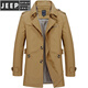 JEEP SPIRIT休闲男士工作外套纯棉风衣2026春秋季男装新款男式夹克 黑色 M