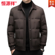 Hengyuanxiang new winter men's down jacket thickened lapel jacket business casual non-iron casual warm jacket for men coffee color M 170