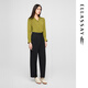 ELLASSAY (ELLASSAY) shopping mall same style early spring new mulberry silk retro temperament simple lapel long-sleeved shirt for women EWE361C054 bean paste green XS