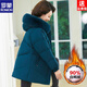 ROMON 2026 new middle-aged mother hooded down jacket mid-length large fur collar winter jacket hot style for middle-aged and elderly people dark gray purple L recommended 80-100 Jin Jin equals 0.5 kg
