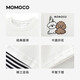 Mamie Maka (MOMOCO) children's clothing boys' T-shirt 2026 spring style medium and large children's fashionable and versatile children's fun T-shirt white 110