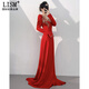 LISM Designer International Light Luxury Brand Red Evening Dress Women 2026 New Style Temperament Socialite High-end Light Luxury Heavy Industry Red S