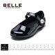 Belle Children's Shoes Children's Black Leather Shoes Girls Performance Shoes Spring and Autumn Soft Soled Student Shoes Casual Shoes Black 32