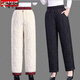 Woodpecker's new winter velvet thickened cotton pants for women, grandma's pants, elastic waist to keep warm, elderly mothers' outer wear, solid color, black, XL, recommended 85-100Jin, Jin equals 0.5kg