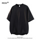 MEDE American black t-shirt men's pure cotton short-sleeved small neckline with heavy-weight half-length sleeves Black M