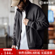 Madden Workwear American Casual Polar Fleece Cardigan Sweatshirt Men's Autumn Stand Collar Velvet Sports Zipper Jacket Dark Gray L