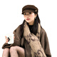 MITHAOL KUSC Autumn and Winter Painter Hat Korean Style Trendy Small Fragrant Style Beret Versatile Fashion Simple Temperament Top Hat Women Brown Brown One Size