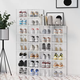 Yusenyi Shoe Box Storage Box Transparent Shoe Cabinet Shoe Storage Artifact Space-Saving Shoe Rack Folding Shoe Storage Storage Box Folding (High Transparent Door Panel) Black Translucent 6 Pack (Sports Shoes Available) 25.5x33x17.5cm