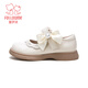 Fuluo Mi Girls' Leather Shoes 26 Spring New Sweet Bow Princess Shoes Children's Campus Soft Sole Performance Shoes Off-White 27