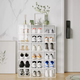 Yusenyi Shoe Box Storage Box Transparent Shoe Cabinet Shoe Storage Artifact Space-Saving Shoe Rack Folding Shoe Storage Storage Box Folding (High Transparent Door Panel) Black Translucent 6 Pack (Sports Shoes Available) 25.5x33x17.5cm