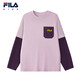 FILA Children's Clothing Long T Category 2025 Autumn New Men's and Women's Long Sleeve T-shirts for Medium and Large Children Blushed Purple-VT 130