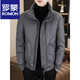 ROMON stand collar down jacket men's winter lightweight short white duck down winter jacket casual large size warm and cold-proof clothing 1293 black M