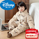 Disney winter children's pajamas, three-layer quilted and thickened, Class A plus velvet baby warm home clothes for boys and girls, winter set, cotton-padded dachshund puppy 90 cm