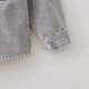 MARC&JANIE Mark Jenny casual and fashionable boys' pure cotton denim shirt children's jacket 2026 spring new style 560072 light gray black 130 (recommended height 121-130)
