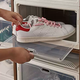 Yusenyi transparent folding plastic box shoe box shoe storage box flip cover single-pack sneakers dust-proof household installation-free wardrobe white shoe box white shoe box