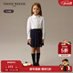Teenie Weenie Kids 25th new autumn and winter girls' pure cotton ruffled doll collar shirt off-white 150 cm