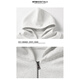 PNJ sweatshirt men's spring and autumn hooded youth high street silhouette cardigan hooded versatile jacket white gray XL