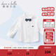 DAVE&BELLA boys' shirts, children's shirts, boys' primary school uniforms, white shirts, spring clothes, infant spring tops, white 120 cm (recommended height 110-120cm)
