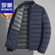 ROMON Fatty Thin Down Jacket Мужская теплая куртка больших размеров Свободная осенне-зимняя тонкая пуховая куртка большого размера с воротником-стойкой черного цвета XL