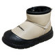 Disney children's winter velvet thickened warm snow boots for girls, fashionable cotton boots for boys, beige 27