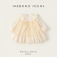 INSBOBO Girls Dress 2026 Spring New Children's Princess Dress Girls Good-looking Gauze Dress Western Style Skirt Apricot 80