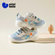 Minibala (minibala) 50% off children's shoes, children's toddler shoes, spring new baby breathable soft-soled front shoes for boys and girls, cushioning mesh, white blue, size 18, suitable for feet 11.2-12.0cm long