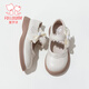 Fuluo Mi Girls' Leather Shoes 26 Spring New Sweet Bow Princess Shoes Children's Campus Soft Sole Performance Shoes Off-White 27