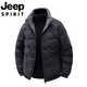 JEEP Двусторонний пуховик Jeep международного бренда, мужская осенне-зимняя новая уличная ветрозащитная теплая куртка на белом утином пуху синего цвета L
