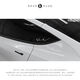 Litian MC Tesla ElonMusk signature triangle window charging pile personalized creative reflective waterproof car sticker reflective silver white 20cm*4cm