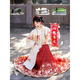 Fu Ling New Year's shirt, New Year's clothing, horse-faced skirt, women's new product, Youyu, Ming Dynasty Hanfu, women's thick winter greeting suit, red full suit, New Year's greeting suit S