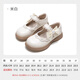 Fuluo Mi Girls' Leather Shoes 26 Spring New Sweet Bow Princess Shoes Children's Campus Soft Sole Performance Shoes Off-White 27