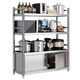 Kitchen stainless steel storage rack floor-standing multi-layer integrated cabinet storage dining cabinet storage microwave shelf household goods stainless steel length 60 width 40 height 95 three-layer one cabinet