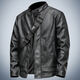 Ji Yan Leather Jacket 2026 New This Year's Popular Spring and Autumn New Stand Collar Jacket Men's Trendy Handsome Top Black M (Suitable for 110-125 Jin Jin is equal to 0.5 kg)