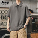 JEEP SPIRIT Jeep short-sleeved T-shirt men's summer short-sleeved men's casual Polo shirt loose cool men's wear dark gray XL