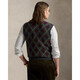 RALPH LAUREN Ralph Lauren international big-name men's vest diamond plaid wool blend sweater vest 2026 autumn and winter warm top gift Charcoal Combo charcoal gray combination S bust 89-94 cm