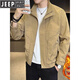 JEEP Jeep Men's Jacket Cotton Thickened Spring and Autumn 2026 New Stand Collar Jacket Men's Casual Warm Cotton Clothes Men's 8852 Cotton Black Cotton Thickened XL 130-145Jin Jin is equal to 0.5 kg