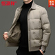Hengyuanxiang new winter men's down jacket thickened lapel jacket business casual non-iron casual warm jacket for men coffee color M 170