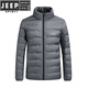 JEEP SPIRIT Jeep men's 2025 winter new down jacket men's casual stand-up collar thickened warm jacket versatile fog blue M